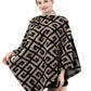 Geometric Patterned Faux Fur Poncho