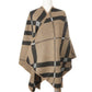 Cozy Plaid Striped Asymmetrical Poncho