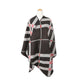 Cozy Plaid Striped Asymmetrical Poncho