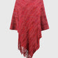 Fringe Hem Hooded Poncho