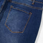 Seamed detail dark wash jeans for plus size, with a high waist and wide leg.
