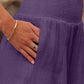 Casual purple smocked waist pants wide leg style
