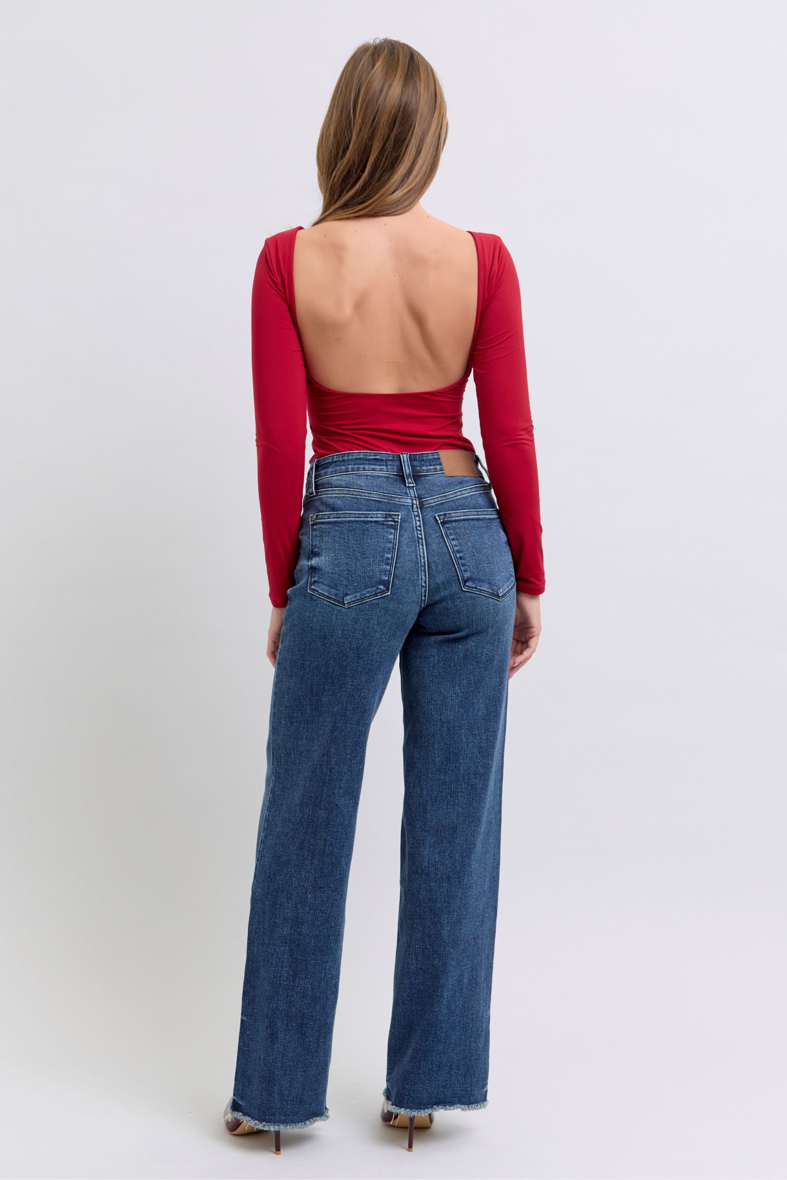 Judy Blue mid-rise denim with a raw hem for casual outfits
