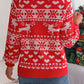 Back view of the red reindeer snowflake sweater, showcasing its cozy holiday design.

