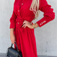 Long Sleeve Button-Up Belted Shirt Dress