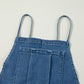 Relaxed fit casual denim overalls with wide legs
