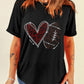 Trendy football T-shirt with rhinestones for a stylish game-day look
