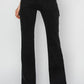 Black RISEN High Rise Bootcut Jeans with cargo pockets and side slit.