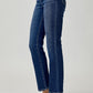 RISEN High Waist Straight Jeans paired with heels, showing a chic outfit combination.