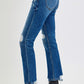 RISEN Jeans | High Rise Distressed Cropped Straight Leg