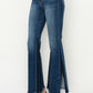 RISEN Jeans | High Rise Shadow Seam Detail Slit Flare Leg