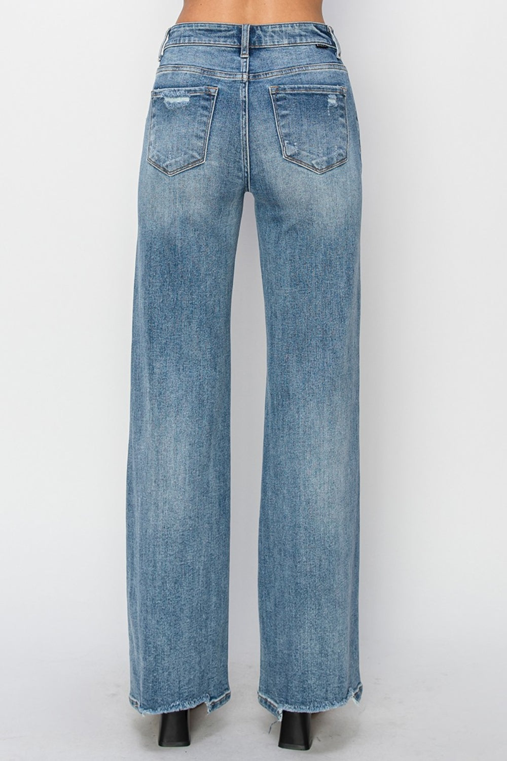 RISEN Jeans | High Waist Distressed Wide Leg