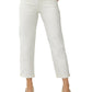 RISEN jeans in ivory featuring a high-waist and rolled hem design
