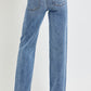 RISEN Jeans | Medium Wash High Rise Straight Leg 