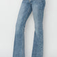 RISEN Mid Rise Bootcut Jeans paired with heels, showing a chic outfit combination.