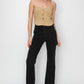 Black RISEN Cargo Jeans with side slits for a trendy look.