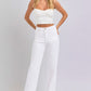 Classic RISEN High Waist Straight Jeans in white, designed for comfort and style.