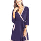 Tie Waist Surplice Neck Robe with Pockets - Whimsical Appalachian Boutique