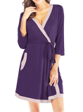 Tie Waist Surplice Neck Robe with Pockets - Whimsical Appalachian Boutique