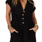 Pocketed V-Neck Short Sleeve Romper - Whimsical Appalachian Boutique