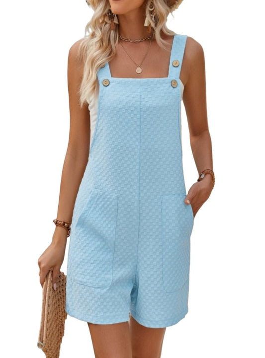 Square Neck Wide Strap Romper - Whimsical Appalachian Boutique