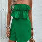 Green Ruffled Tube Top Romper - Whimsical Appalachian Boutique