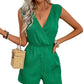 Textured V-Neck Surplice Sleeveless Romper - Whimsical Appalachian Boutique