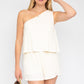 Sleeveless One Shoulder Layered Top Romper - Whimsical Appalachian Boutique