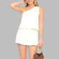 Sleeveless One Shoulder Layered Top Romper - Whimsical Appalachian Boutique