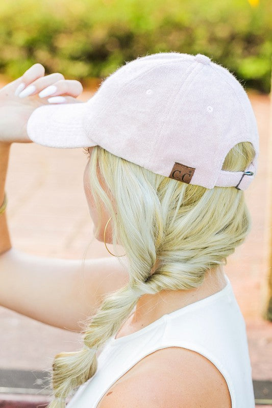 Rose adjustable terry cap with non-structured crown
