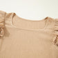 Ruffled Tiered Sleeve Square Neck Textured Top | Demure Style | Appalachian Clothing