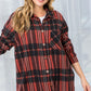 Plus Size Women's Button Down Plaid Shacket - Whimsical Appalachian Boutique