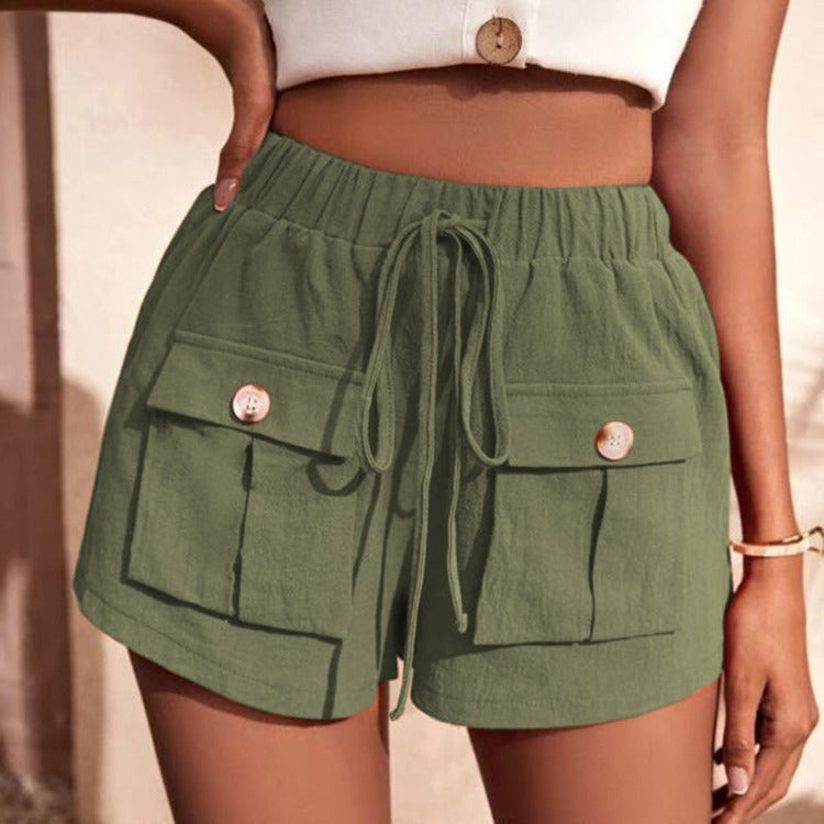 Drawstring Waist Cargo-Style Shorts - Whimsical Appalachian Boutique