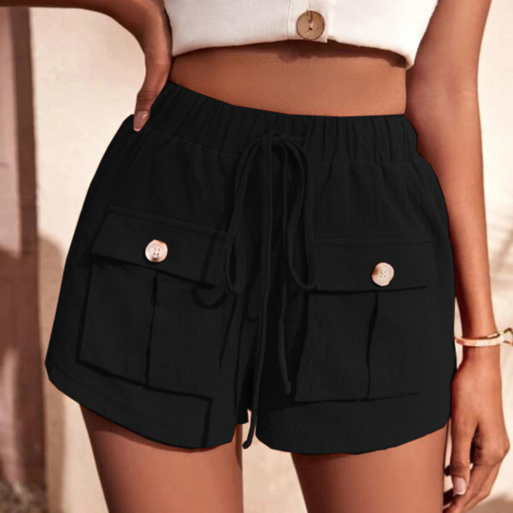 Drawstring Waist Cargo-Style Shorts - Whimsical Appalachian Boutique