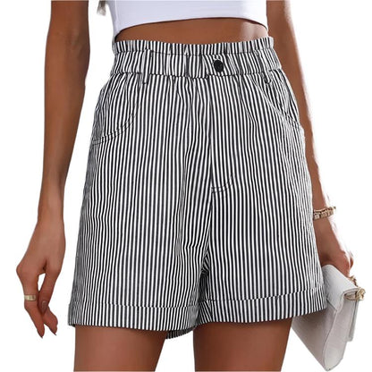 Full Size High Waisted Striped Shorts - Whimsical Appalachian Boutique