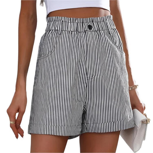 Full Size High Waisted Striped Shorts - Whimsical Appalachian Boutique