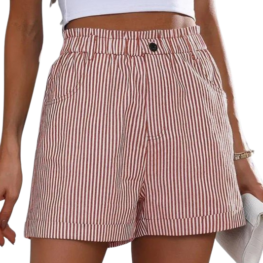 Full Size High Waisted Striped Shorts - Whimsical Appalachian Boutique