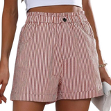 Full Size High Waisted Striped Shorts - Whimsical Appalachian Boutique