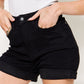 Judy Blue Tummy Control Cuffed Black Denim Shorts - Whimsical Appalachian Boutique