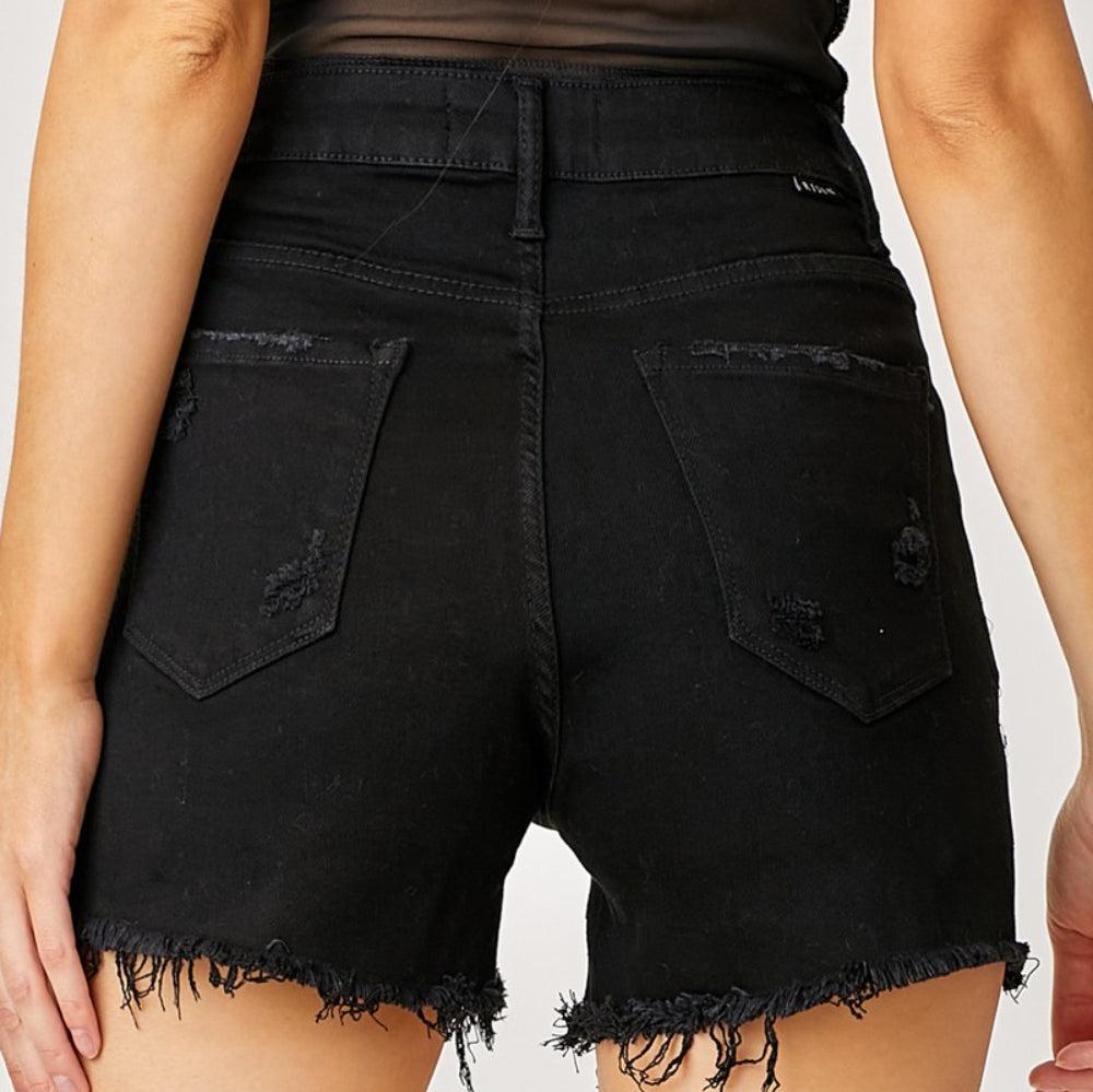 RISEN Frayed Hem Denim Shorts with Fringe Detail Pockets - Whimsical Appalachian Boutique