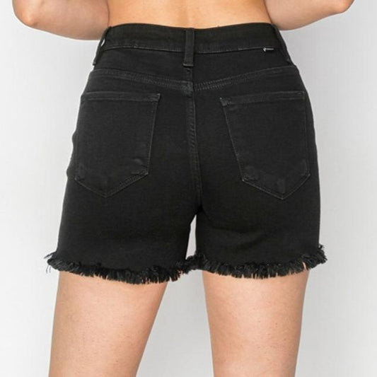 RISEN High Waist Raw Hem Denim Shorts - Whimsical Appalachian Boutique