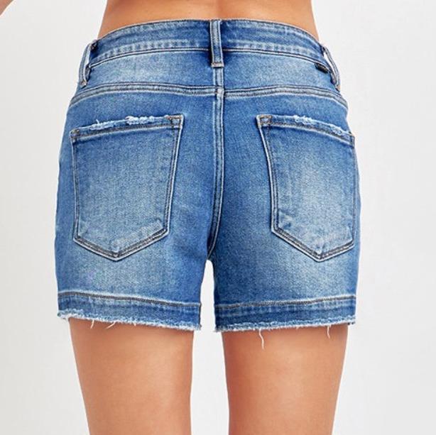 RISEN Low Rise Slit Denim Shorts - Whimsical Appalachian Boutique