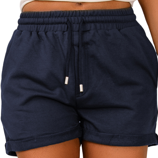 Drawstring Waist Cuffed Shorts - Whimsical Appalachian Boutique