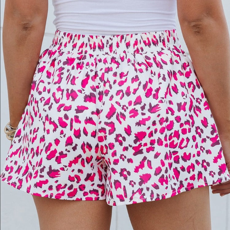 Leopard Print Elastic Waist Shorts - Whimsical Appalachian Boutique