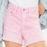 Kancan Raw Hem High Waist Pink Jean Shorts - Whimsical Appalachian Boutique