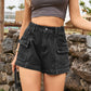 High-Waist Denim Shorts with Pockets - Whimsical Appalachian Boutique