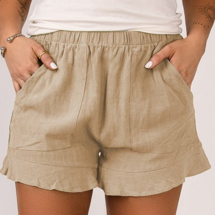 Relaxed Fit Linen-Blend Casual Shorts - Whimsical Appalachian Boutique