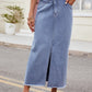 Slit Asymmetrical Waist Denim Skirt - Whimsical Appalachian Boutique