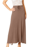 Rayon Drawstring Waist Maxi Skirt - Whimsical Appalachian Boutique