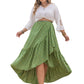 High-Low Boho Style Plus Size Midi Skirt